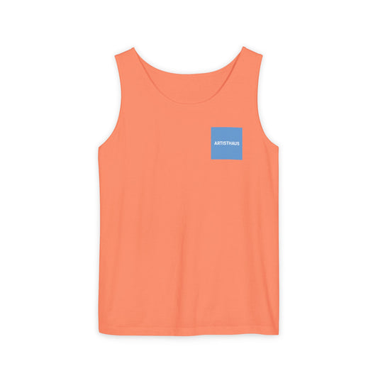 Unisex Garment-Dyed Tank Top, Stylish Summer Apparel, Beachwear, Casual Everyday Tank, Vibrant Graphic Tee, Perfect for Gift Giving