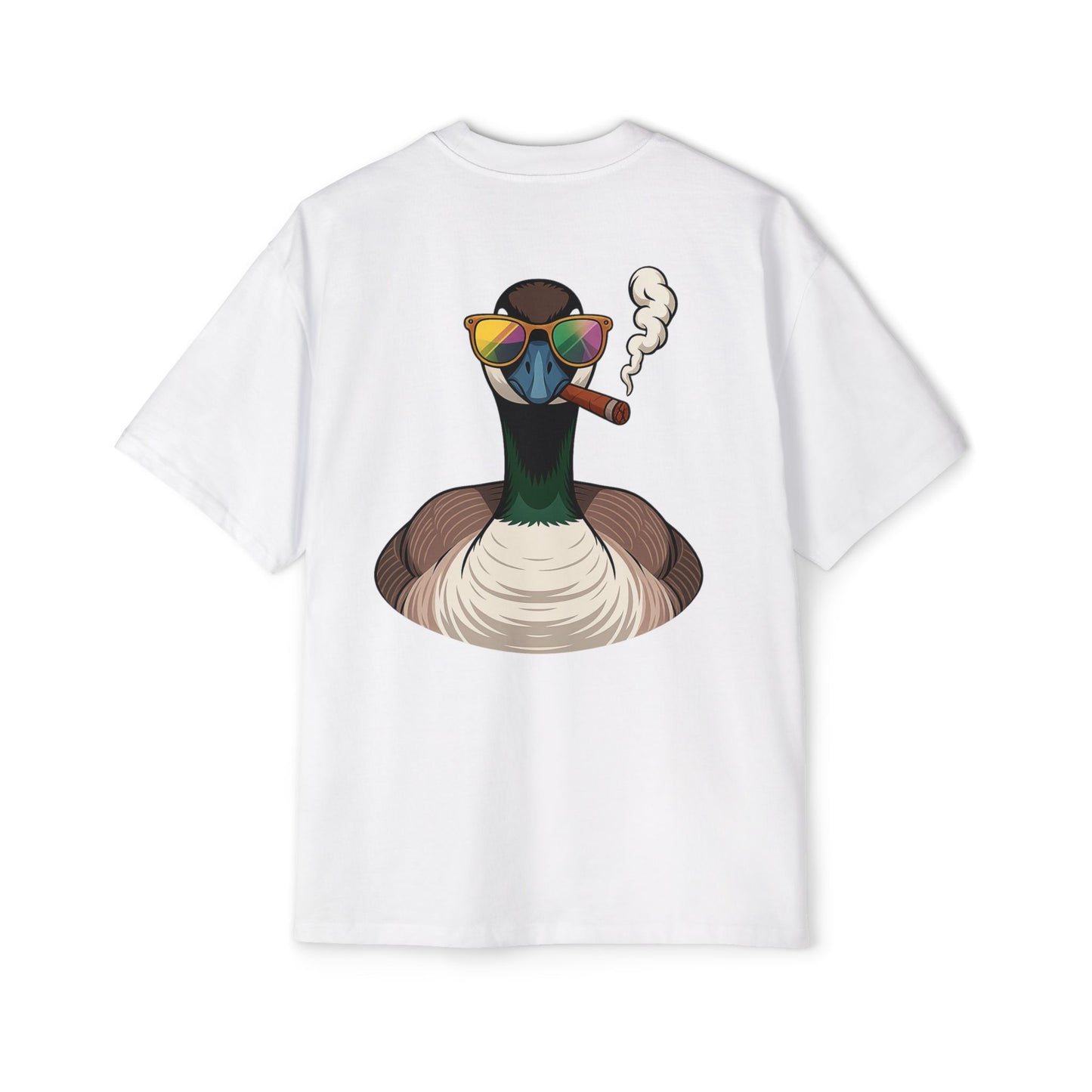 Cool Casual Vibe Men's Heavy Oversized Tee with Chill Duck Design