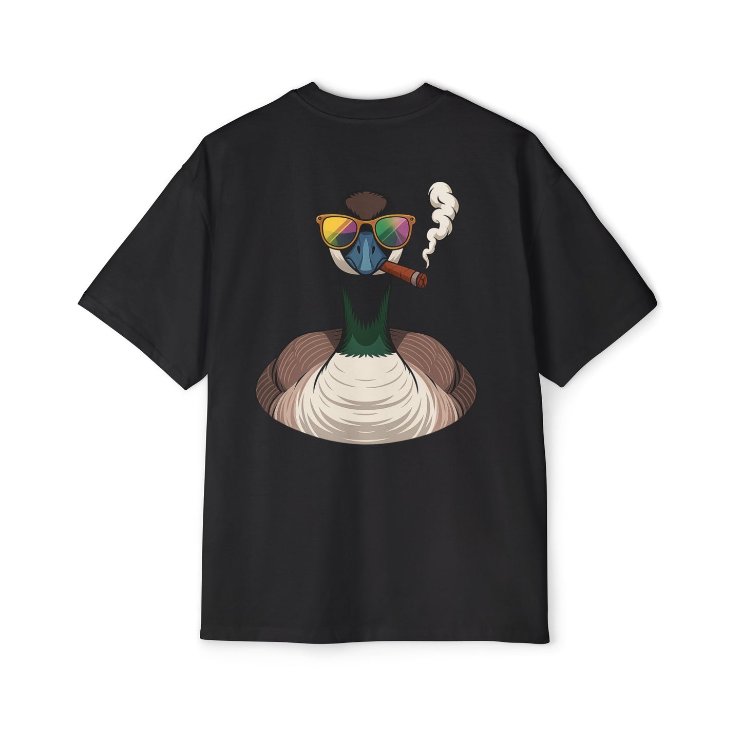 Cool Casual Vibe Men's Heavy Oversized Tee with Chill Duck Design